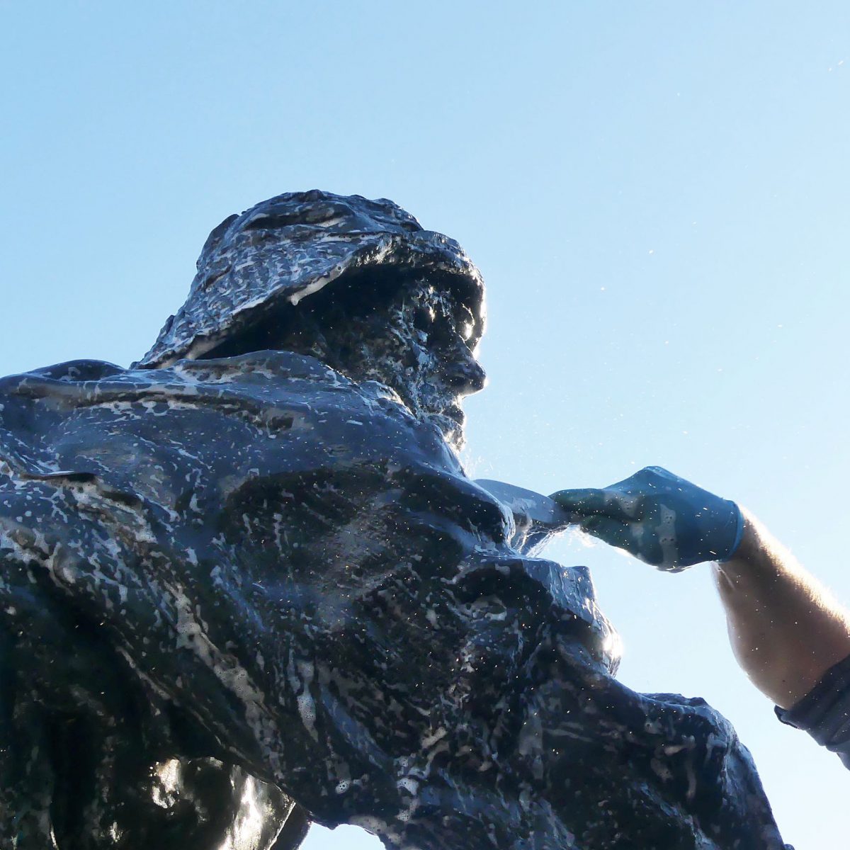 Fishermen’s Memorial statue cleaned ahead of reinstallation