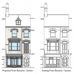 Elevation drawings of the building