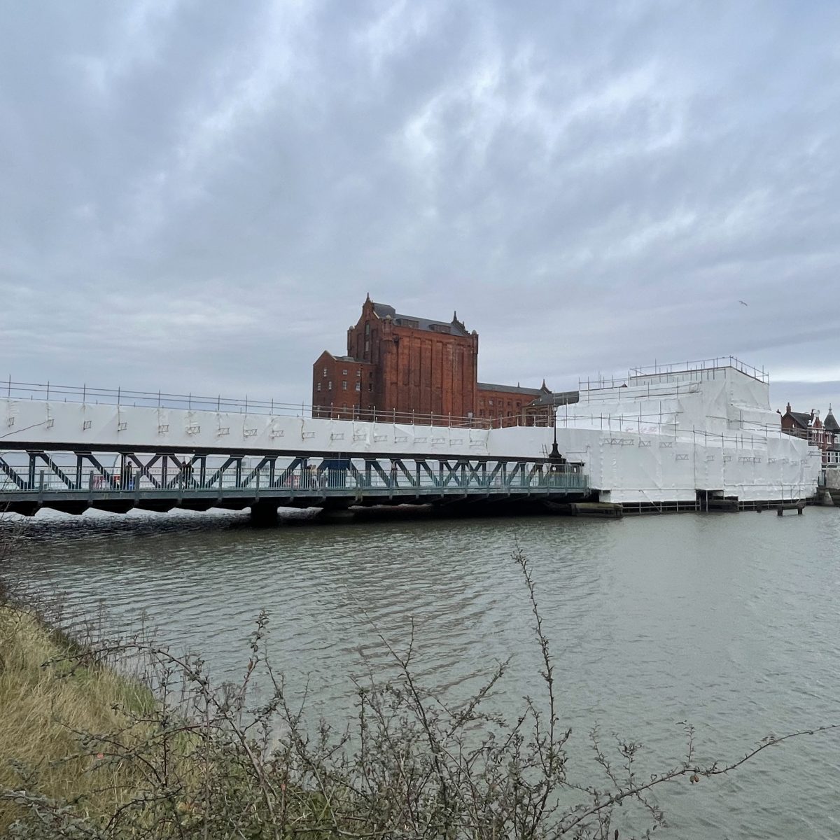 A photo of Corporation Road Bridge taken from a nearby wharf